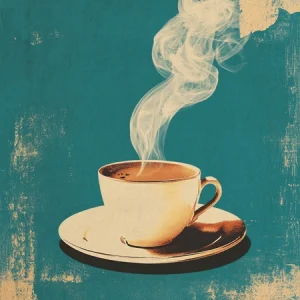 Vintage Cafe Cup - Coffee Wall Art Prints